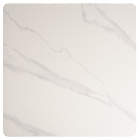 ICARE - Set no. 2: bistro table 70x70cm in white marbled ceramic