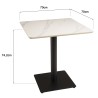 ICARE - Set no. 2: bistro table 70x70cm in white marbled ceramic