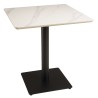 ICARE - Set no. 2: bistro table 70x70cm in white marbled ceramic