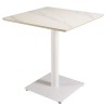 ICARE - Conjunto n.º 3: mesa bistró 70x70cm de cerámica marmoleado blanco