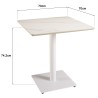 Table bistrot 70x70cm en céramique marbré blanc | Macabane
