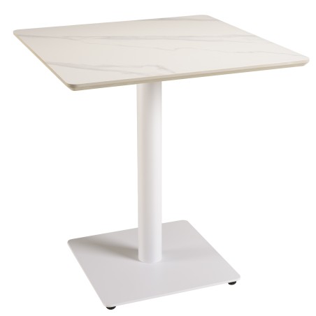 ICARE - Set n. 3: tavolo bistrot 70x70cm in ceramica marmorizzato bianco