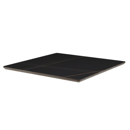 ICARE - Conjunto n.º 2: mesa bistró 70x70cm de cerámica marmoleado negro