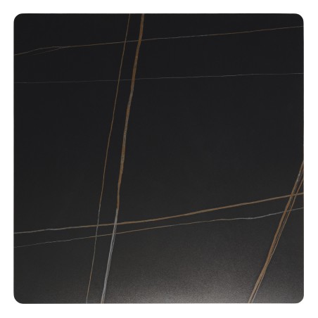 ICARE - Set nr. 2: bistrotafel 70x70cm van keramiek zwart gemarmerd