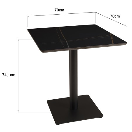 Table bistrot en céramique marbré noir | Macabane