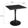 ICARE - Set nr. 3: bistrotafel 70x70cm van keramiek zwart gemarmerd