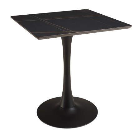 Table bistrot en céramique marbré noir | Meubles Macabane