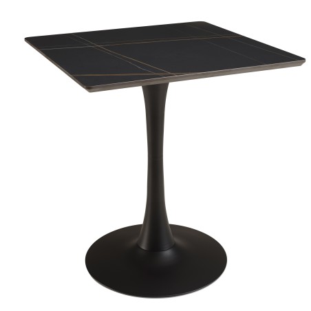ICARE - Set nr. 3: bistrotafel 70x70cm van keramiek zwart gemarmerd