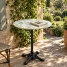 ICARE - Set no. 2: bistro table D70cm in green marbled ceramic