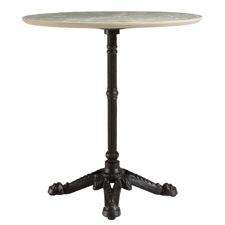ICARE - Set n. 2: tavolo bistrot D70cm in ceramica marmorizzato verde