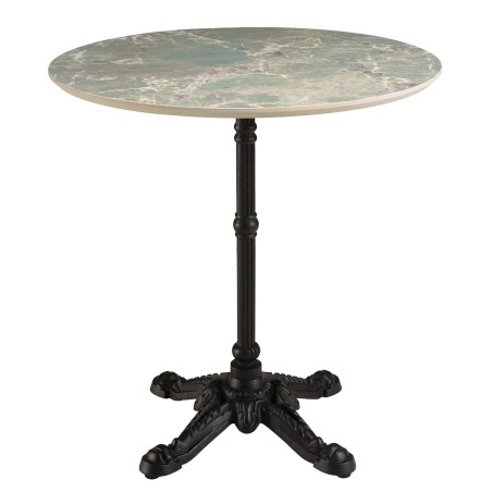 ICARE - Set no. 2: bistro table D70cm in green marbled ceramic