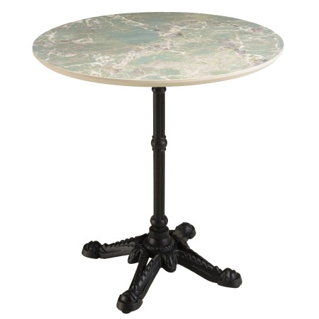 Table bistrot en céramique marbré vert