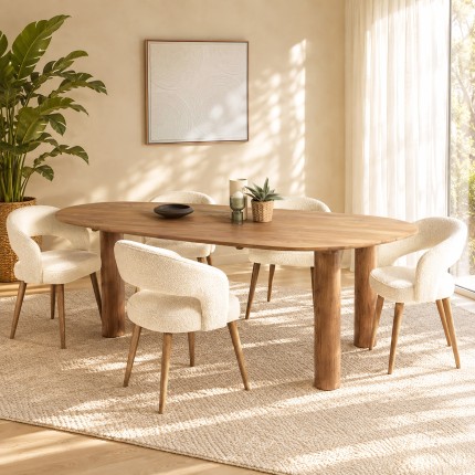 SIXTINE - 260x120cm dining table made from recycled teak