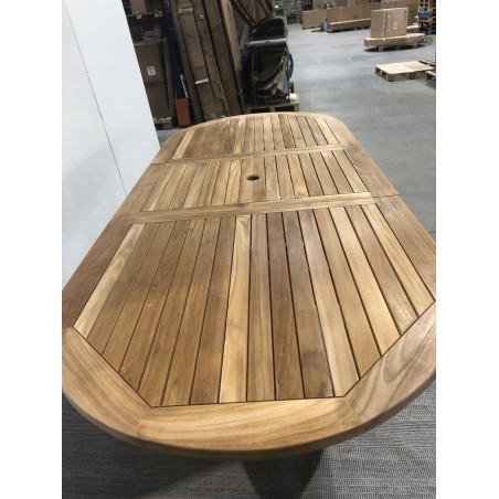 FUN Garden Table for 8/10 People - Extendable Oval 180/240*100 cm - Teak Wood