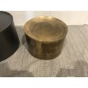JOHAN - Set of 2 Round Side Tables in Anthracite Grey and Gold Metal