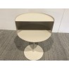Round side table in beige steel, D35cm | Agathe Collection