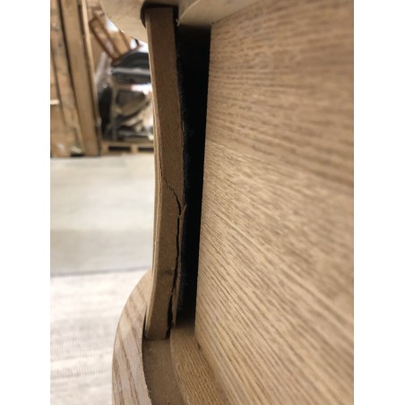 Oval console table 80x30cm in natural-coloured wood | Macabane