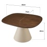 Table basse carré en manguier et pied couleur ivoire | Meubles Macabane
