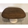 Table basse carré en manguier et pied couleur ivoire | Meubles Macabane