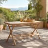 Table à manger pliante en bambou 140x70cm | Meubles Macabane