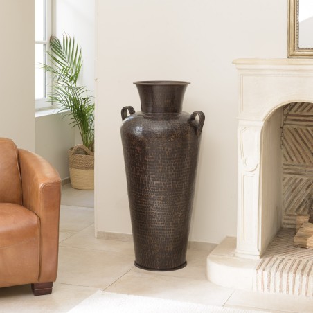 Vase Aluminium HONORE 45cm antikes schwarzes Kupfer