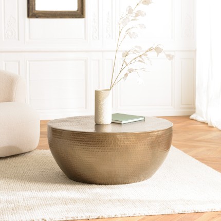 Antique gold round shell coffee table | Second-hand