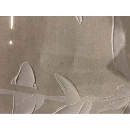 SECONDE MAIN - Décoration murale 83x123cm motifs fleurs n°2, cadre naturel