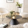 DALY Black Round Coffee Table 78x78cm - Tapered Metal Legs