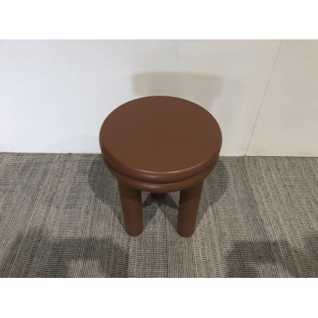 Runder Beistelltisch aus terrakottafarben lackiertem Holz D35cm | Macabane Möbel