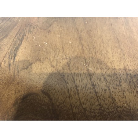 Beistelltisch Platte aus Mangoholz Fuß aus elfenbeinfarbenem Metall | Macabane