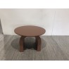 Round coffee table in terracotta lacquered wood, diameter 60 cm | Macabane