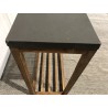 SECONDE MAIN - Console rect. double plateau effet béton foncé et bois acacia