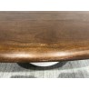 Couchtisch 70x70cm aus Mangoholz Fuß aus elfenbeinfarbenem Metall | Macabane