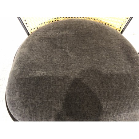 Seconde main - Lot de 2 chaises  - Assise tissu noir - Effet cannage