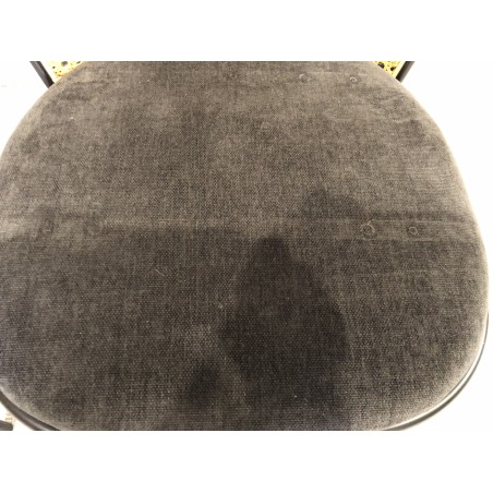 LEA Set of 2 Chairs - Black Fabric Seat & Cane-Effect Backrest