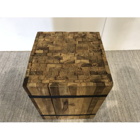 SAM Square Side Table 'S' 34x34cm Recycled Teak Wood