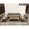 Salon de jardin en bois teck KIM - 1 Canapé 3p., 2 fauteuils, 1 table basse Seconde main