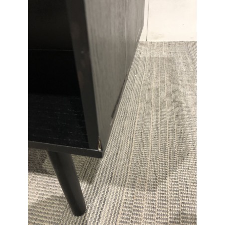 ANGELO Black Wooden Coffee Table with Drawers and Cane Finish