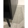 Couchtisch schwarz Holz ANGELO - 2 Schubladen und 1 Fach mit Wiener Geflecht