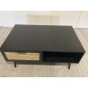 ANGELO Black Wooden Coffee Table with Drawers and Cane Finish