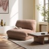 Multi-position single armchair in old pink fabric ANGELE