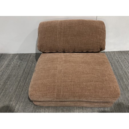 Multi-position single armchair in old pink fabric ANGELE