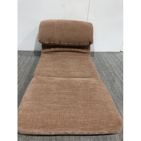 Multi-position single armchair in old pink fabric ANGELE