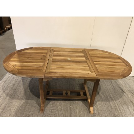 SECONDE MAIN - Table de jardin 4/6 personnes -  ovale ext. 120/180 en bois Teck