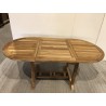 SECONDE MAIN - Table de jardin 4/6 personnes -  ovale ext. 120/180 en bois Teck