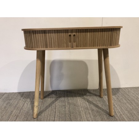 Oval console table 80x30cm in natural-coloured wood | Macabane