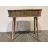 Oval console table 80x30cm in natural-coloured wood | Macabane