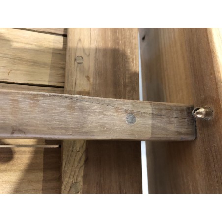 Ovaler ausziehbarer Gartentisch aus unbehandeltem Teakholz - 150/200*90 cm