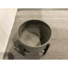 HECTOR Round Concrete Flower Pot on Brown Acacia Legs