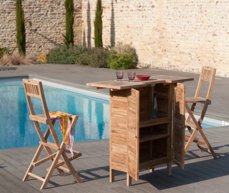 Bar de jardin en bois de teck - Meubles de jardin de qualité